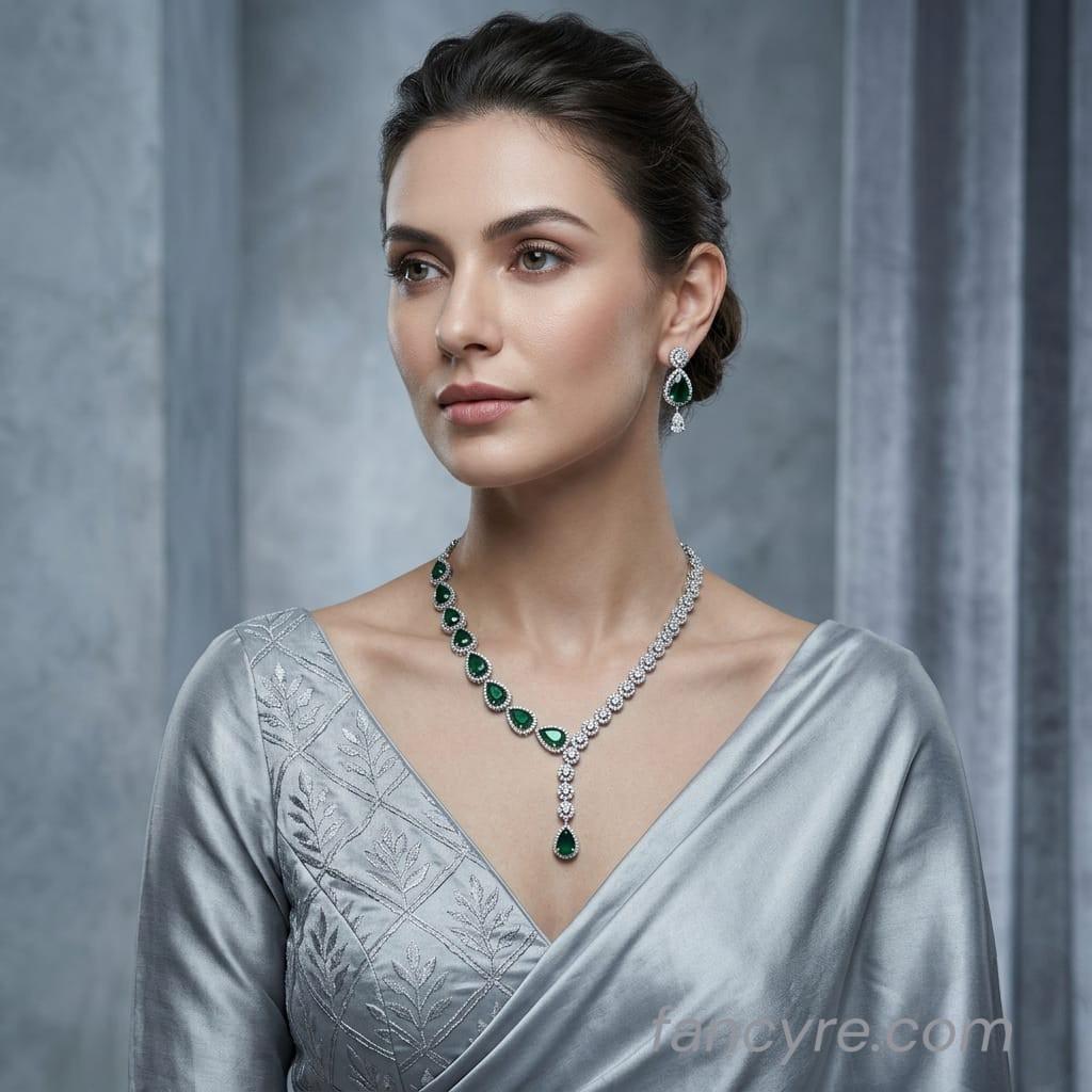 The Nadine Whitegold A.D Necklace
