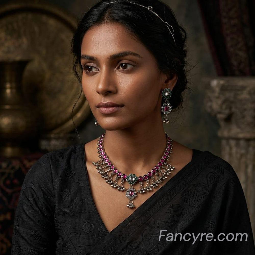 The Takshila Oxidized Necklace