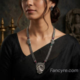 The Yusra Oxidized Long Necklace