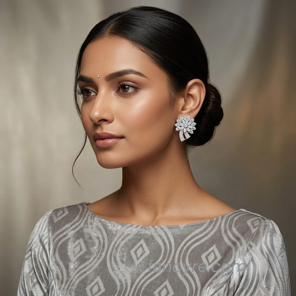 The Riyani Whitegold A.D Earring