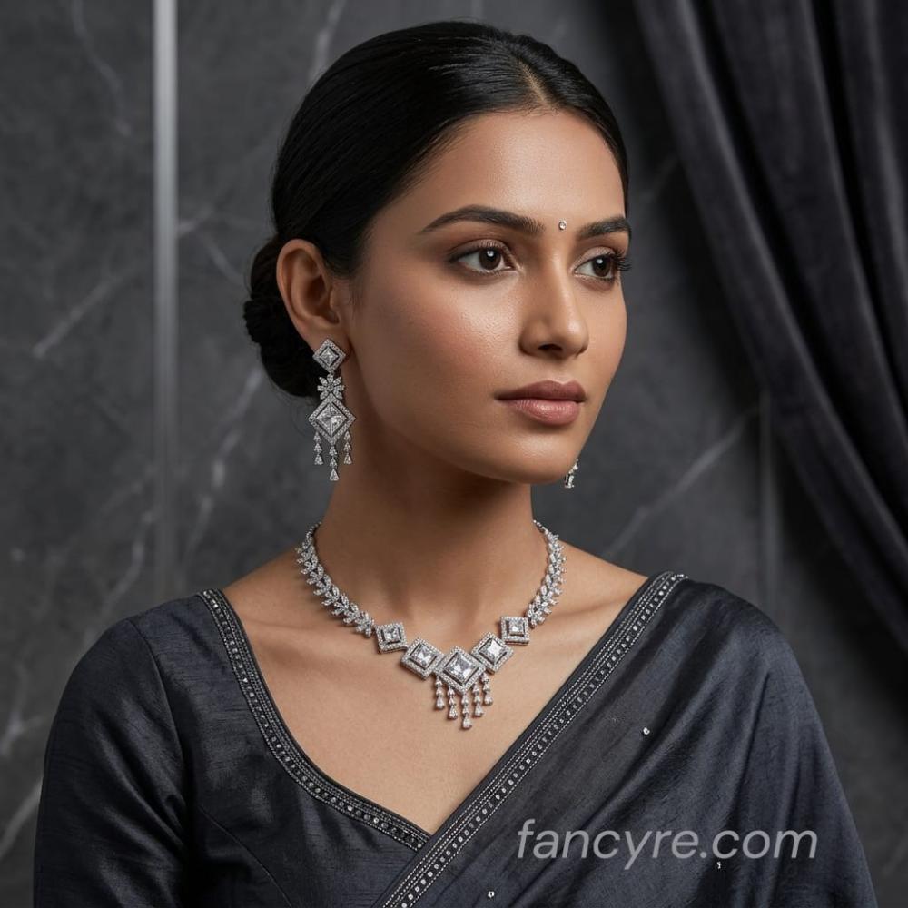 The Dafina Whitegold A.D Necklace