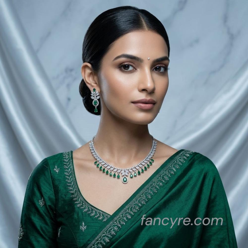 The Safiya Whitegold A.D Necklace