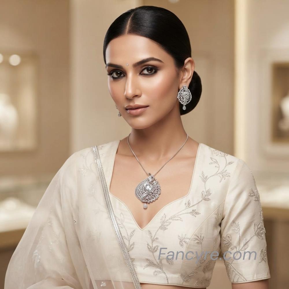 The Magnolia Whitegold A.D Pendant Earring