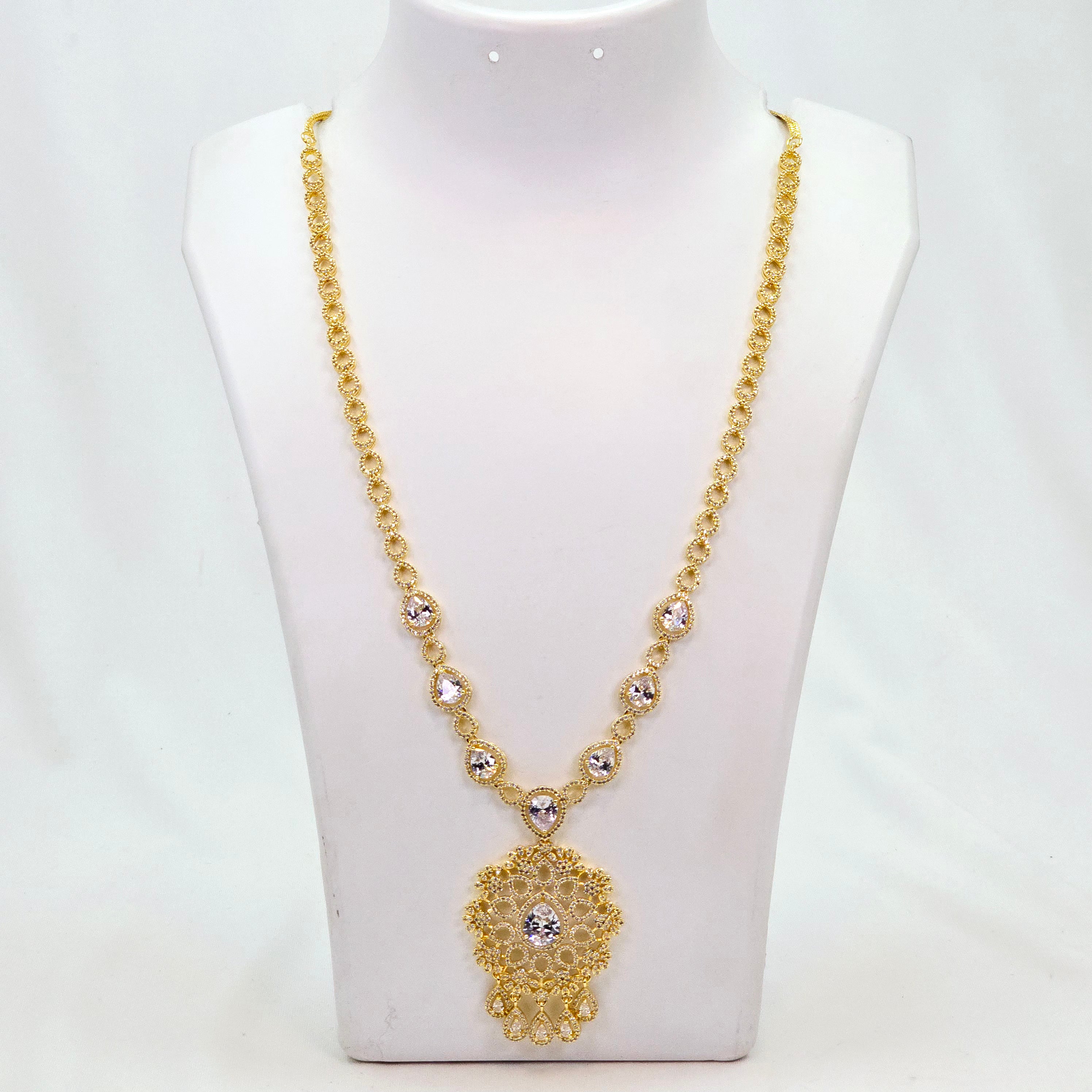 The Alayna Yellowgold A.D Long Necklace