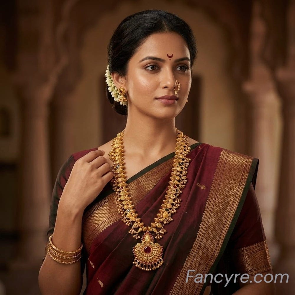 The Preksha Antique Goldforming Saaj