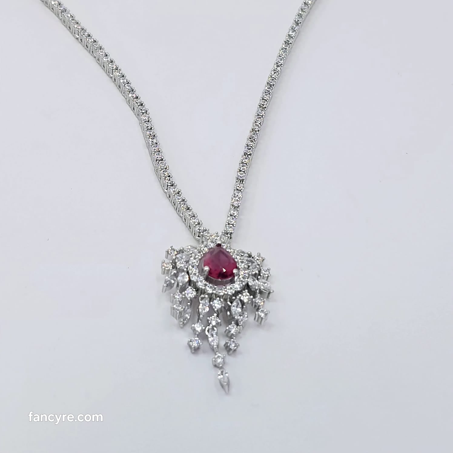 The Sahana Whitegold A.D Necklace