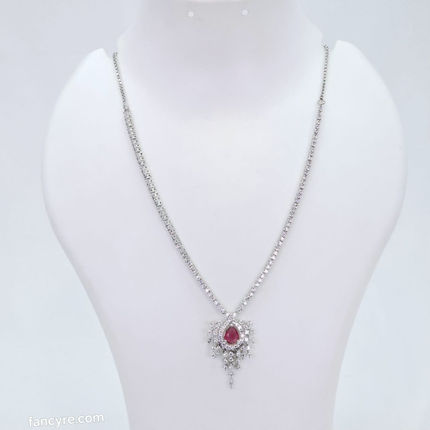The Sahana Whitegold A.D Necklace