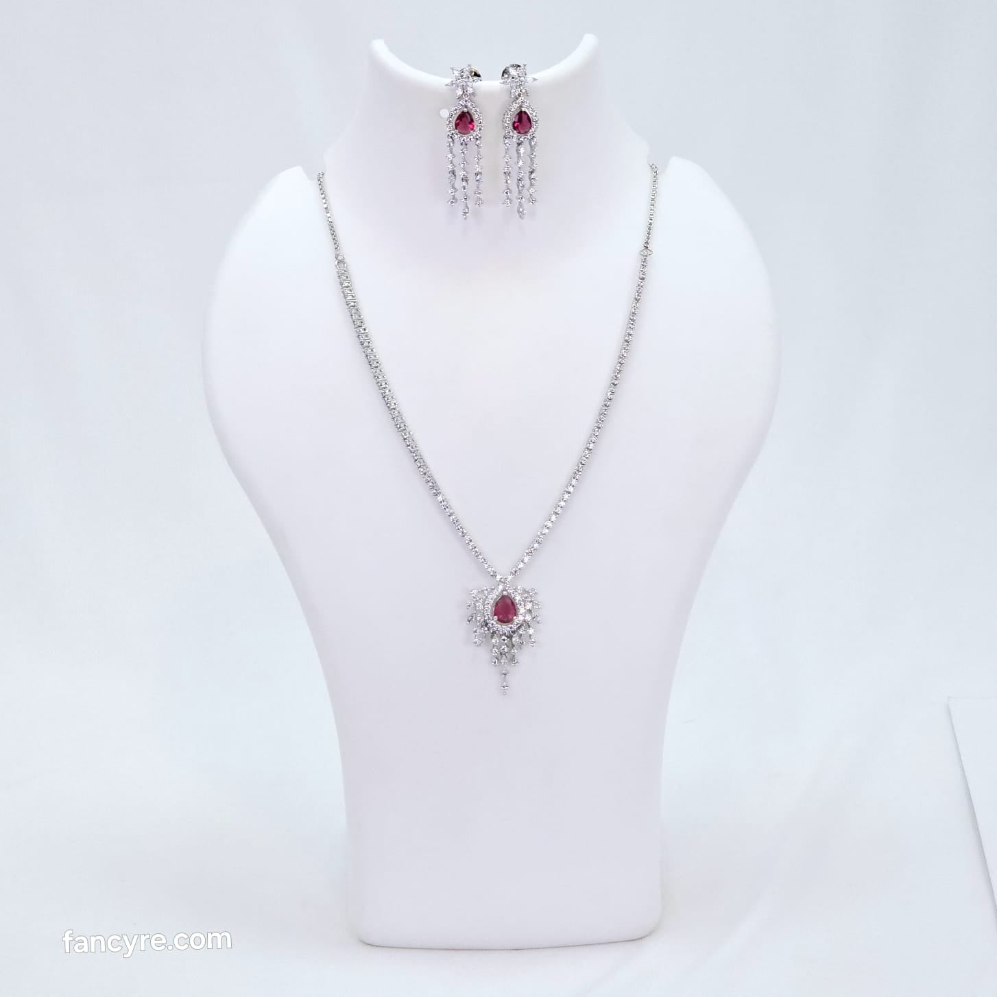 The Sahana Whitegold A.D Necklace