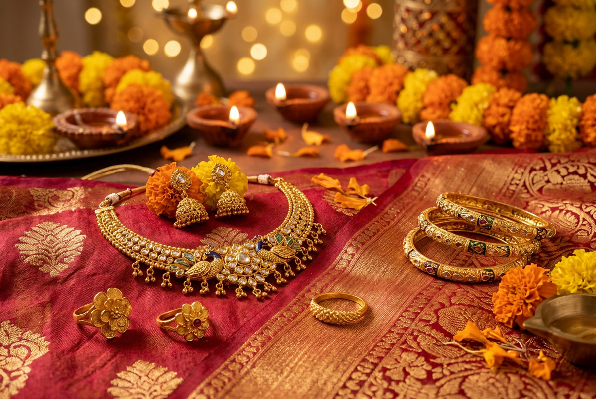 How to Style 1gm Gold Jewellery for Diwali on a Budget